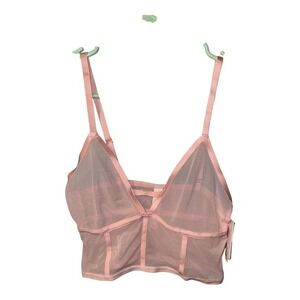 Auden Pink Unlined Longline Bra, XS